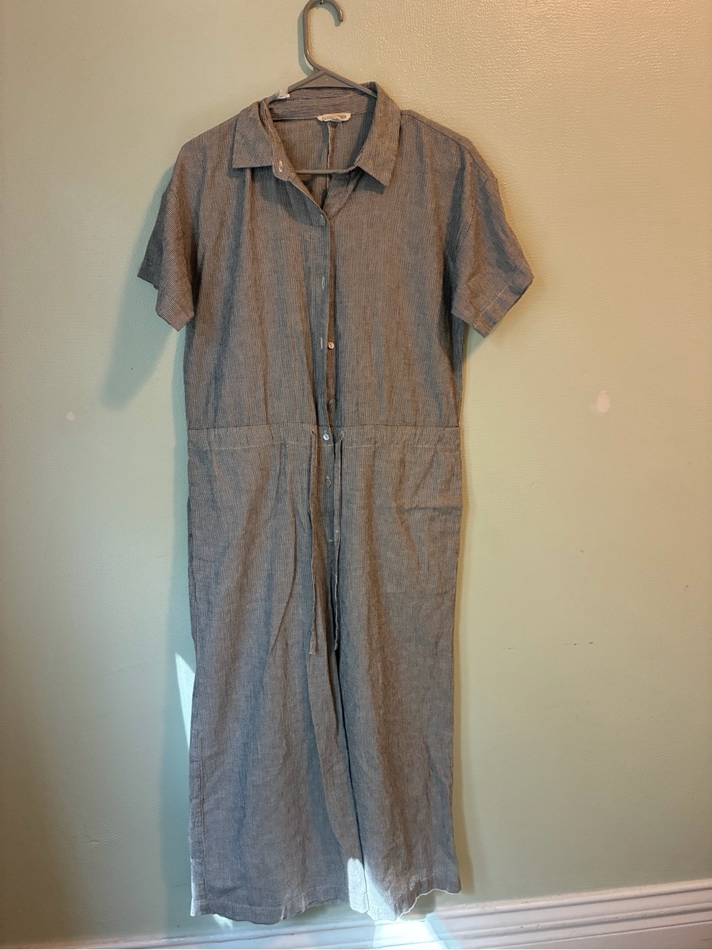 Eileen Fisher linen striped jumpsuit